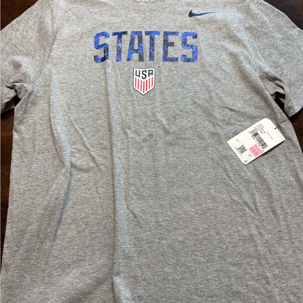 Nike Gray and Blue USA Men's Tee